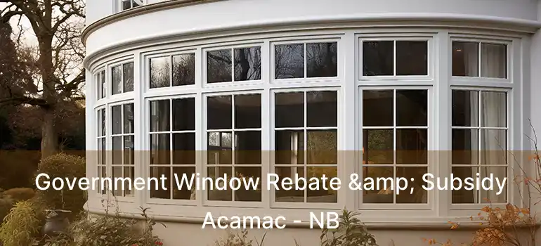  Government Window Rebate & Subsidy Acamac - NB