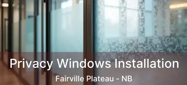  Privacy Windows Installation Fairville Plateau - NB